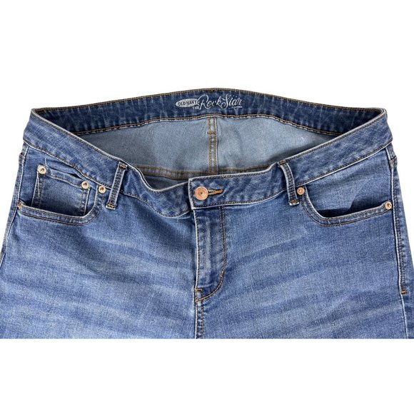 Old Navy Women's Rockstar Skinny Jeans 18 Blue Denim Cotton - Picture 2 of 5